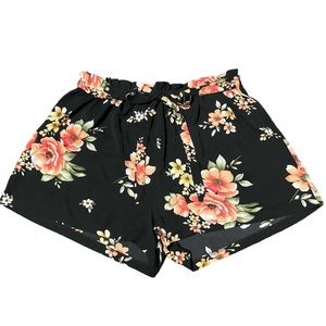 Yoins Women's Floral Printed Elastic Tie High Waist Culottes Shorts size 2XL